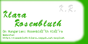 klara rosenbluth business card